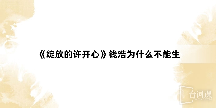 《绽放的许开心》钱浩为什么不能生