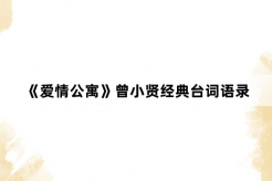 《爱情公寓》曾小贤经典台词语录
