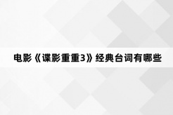 電影《諜影重重3》經典台詞