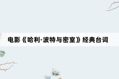 电影《哈利·波特与密室》经典台词