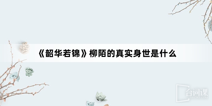 《韶华若锦》柳陌的真实身世是什么