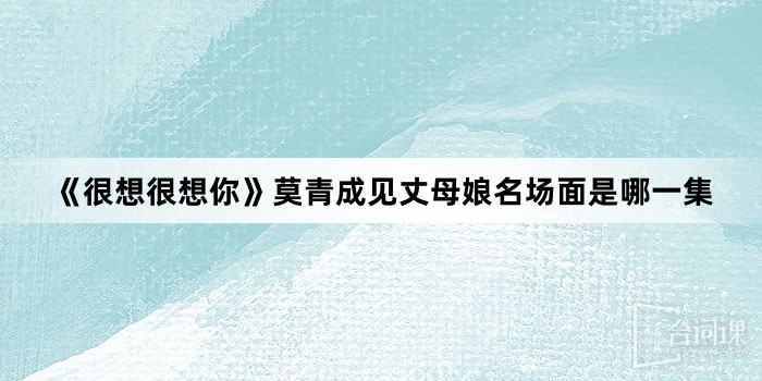 《很想很想你》莫青成见丈母娘名场面是哪一集