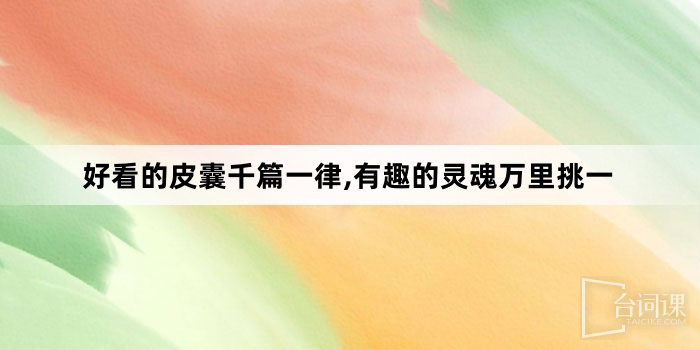 「好看的皮囊千篇一律,有趣的靈魂萬裡挑一」網梗詞解釋