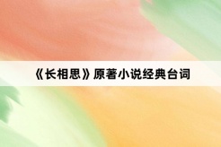 《长相思》原著小说经典台词