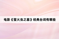 電影《螢火蟲之墓》經典台詞