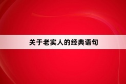 關於老實人的經典語句