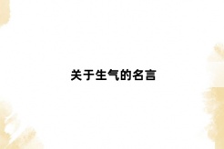 关于生气的名言