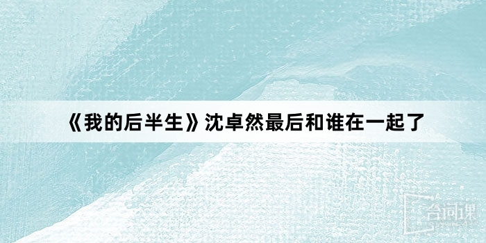 《我的後半生》沈卓然最後和誰在一起了