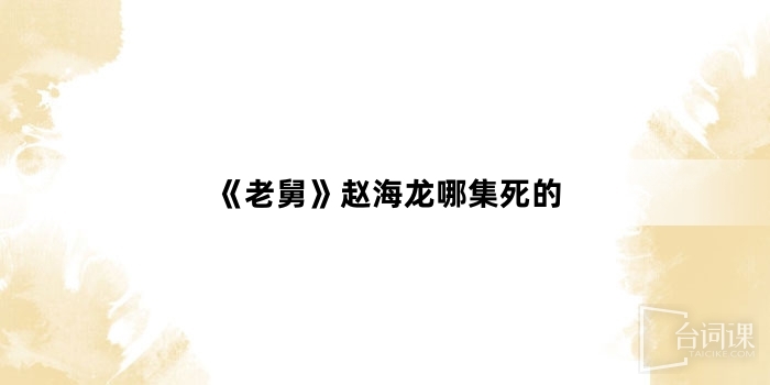 《老舅》趙海龍哪集死的