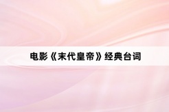 电影《末代皇帝》经典台词