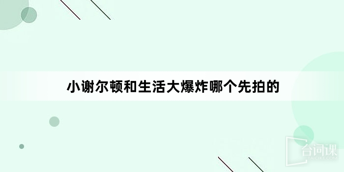 小謝爾頓和生活大爆炸哪個先拍的