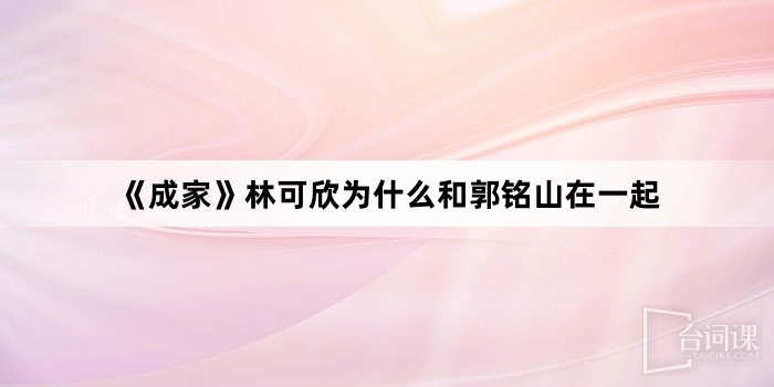 《成家》林可欣為什麼和郭銘山在一起