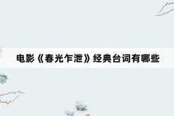 电影《春光乍泄》经典台词有哪些