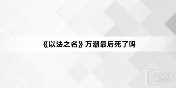 《以法之名》万潮最后死了吗