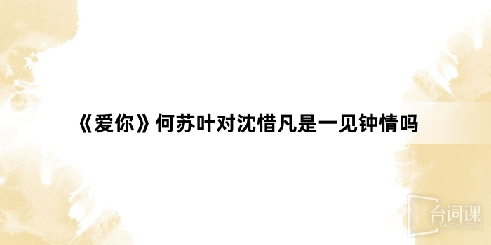 《爱你》何苏叶对沈惜凡是一见钟情吗