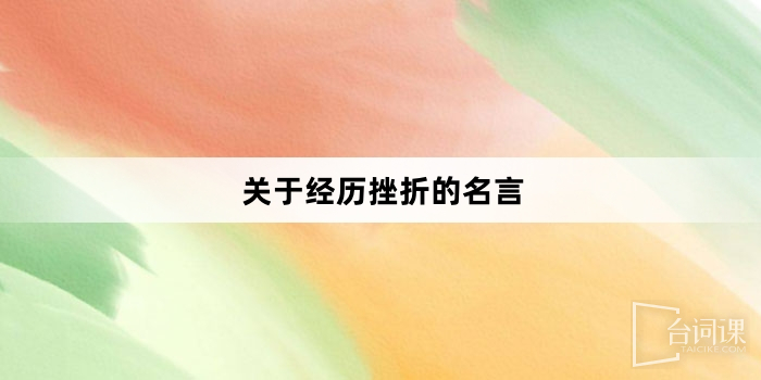 关于经历挫折的名言