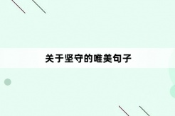 关于坚守的唯美句子