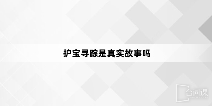 護寶尋踪是真實故事嗎