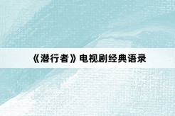 《潜行者》电视剧经典语录
