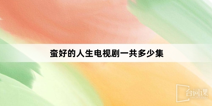 蠻好的人生電視劇一共多少集