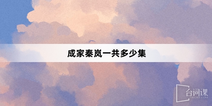 成家秦岚一共多少集
