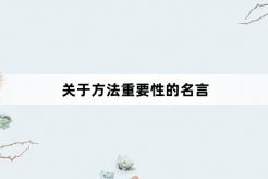 关于方法重要性的名言