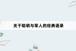 关于聪明与笨人的经典语录