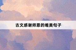 古文感谢师恩的唯美句子