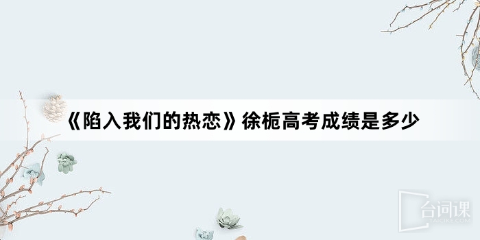 《陷入我们的热恋》徐栀高考成绩是多少