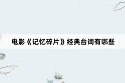 電影《記憶碎片》經典台詞有哪些