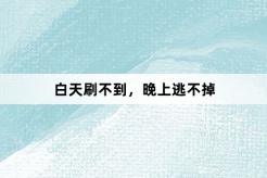 “白天刷不到,晚上逃不掉”网络梗词解释