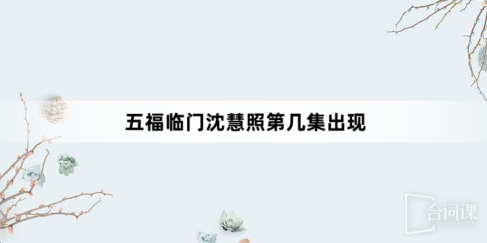 五福臨門沈慧照第幾集出現