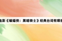 电影《蝙蝠侠:黑暗骑士》经典台词有哪些