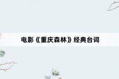 电影《重庆森林》经典台词