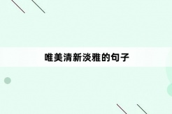 唯美清新淡雅的句子