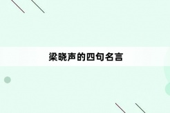 梁晓声的四句名言