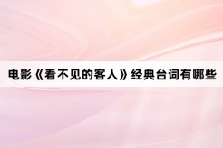 电影《看不见的客人》经典台词有哪些