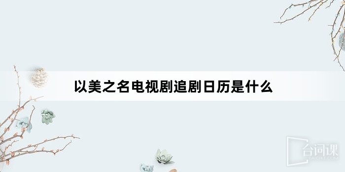 以美之名電視劇追劇日曆是什麼