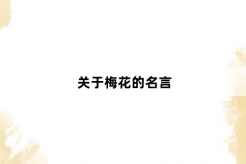 關於梅花的名言