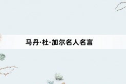 马丹·杜·加尔名人名言