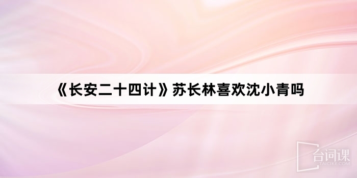 《长安二十四计》苏长林喜欢沈小青吗