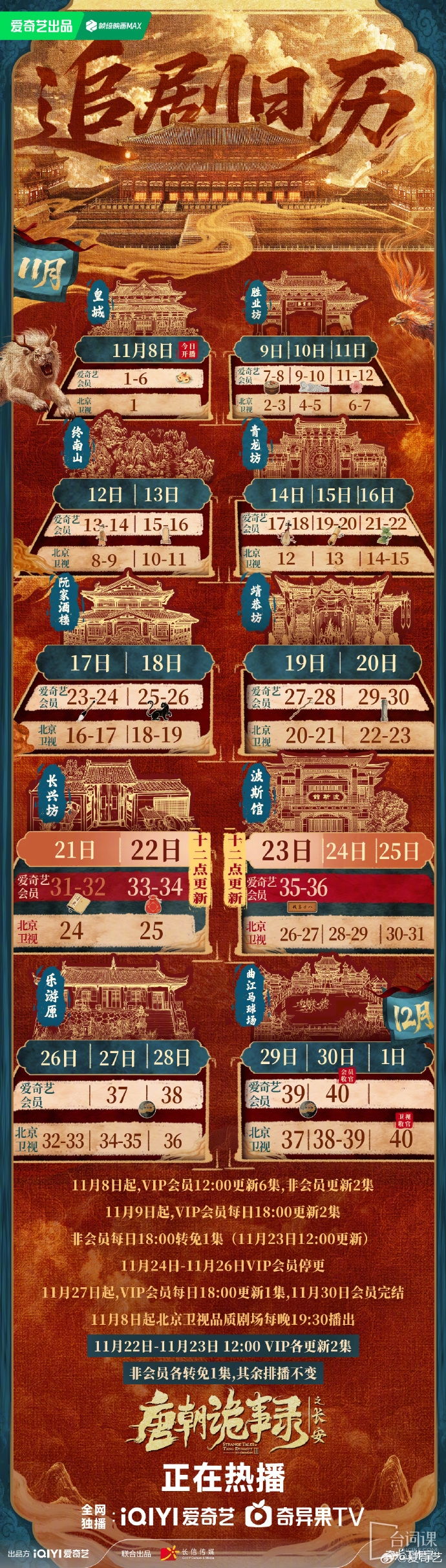 《Strange Tales of Tang Dynasty Ⅲ》Drama calendar