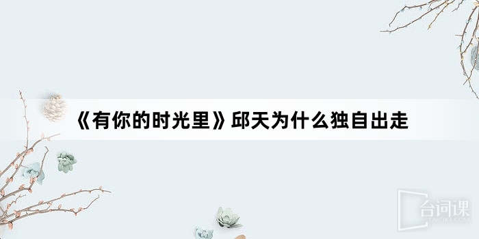 《有你的時光裏》邱天為什麼獨自出走