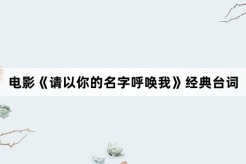 电影《请以你的名字呼唤我》经典台词