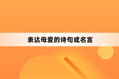 表达母爱的诗句或名言