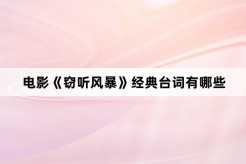 电影《窃听风暴》经典台词有哪些