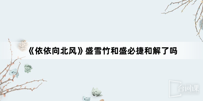 《依依向北风》盛雪竹和盛必捷和解了吗
