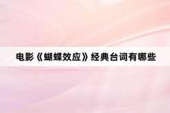 电影《蝴蝶效应》经典台词有哪些