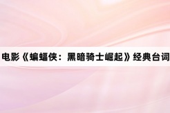 电影《蝙蝠侠:黑暗骑士崛起》经典台词