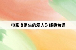 电影《消失的爱人》经典台词